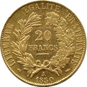 Francja, Republika, Ceres, 20 franków 1850 A, Paryż