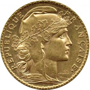 France, Republic, Rooster, 20 francs 1904, Paris
