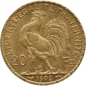 France, Republic, Rooster, 20 francs 1902, Paris