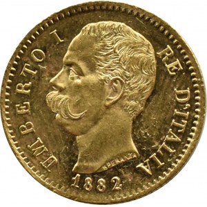 Italy, Umberto I, 20 lire 1882, Turin, BEAUTIFUL