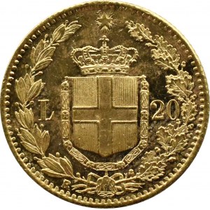 Italy, Umberto I, 20 lire 1882, Turin, BEAUTIFUL