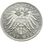 Germany, Bavaria, Luitpold 5 marks 1911 D, Munich, UNC