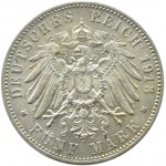 Niemcy, Wirtembergia, Wilhelm II, 5 marek 1913 F, Stuttgart