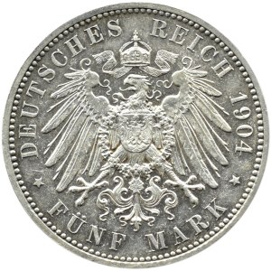 Germany, Saxony, 5 marks 1904, posthumous edition, Muldenhütten