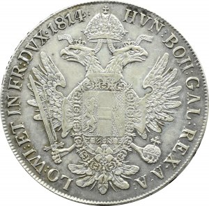 Austria, Franciszek I, talar 1814 A, Wiedeń, ładny
