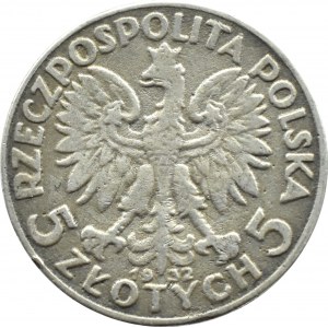 Polska, II RP, Głowa Kobiety, 5 złotych 1932, falsyfikat z epoki, srebro