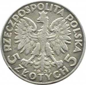 Polska, II RP, Głowa Kobiety, 5 złotych 1932, falsyfikat z epoki, srebro