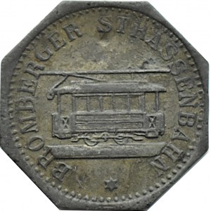 Bromberg/Bydgoszcz, streetcar token 10 fenig, nickel-plated zinc, rare RRR!