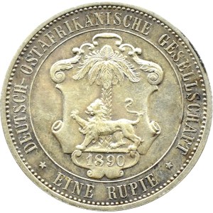 Germany, OstAfrica, Guilelmus (Wilhelm) II, 1 rupee 1890 J, Hamburg