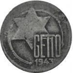 Getto Łódź, 5 marek 1943, magnez, odm. 1/1, rzadkie