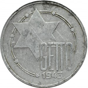 Ghetto Lodz, 10 marks 1943, aluminum, variety 1/1, rare