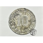 Ghetto Lodz, 10 fenig 1942, Lodz, aluminum-magnesium, with ANPN CERTIFICATE, VERY RARE and BEAUTIFUL!