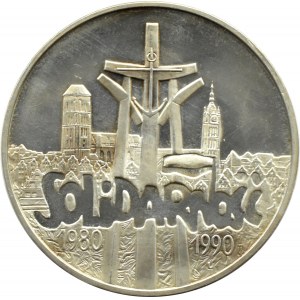 Poland, III RP, Solidarity (A), 100000 gold 1990, type A, Warsaw, UNC