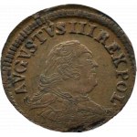 August III Sas, grosz miedziany 1758, Gubin, MENNICZY i RZADKI
