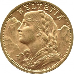 Szwajcaria, Heidi, 20 franków 1906, Berno, Stare bicie