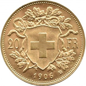 Schweiz, Heidi, 20 Franken 1906, Bern, Alte Münzprägung