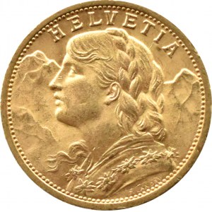 Szwajcaria, Heidi, 20 franków 1909, Berno, Stare bicie