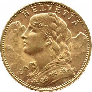 Switzerland, Heidi, 20 francs 1915, Bern, Old minting