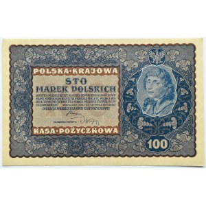 Polen, Zweite Republik, 100 Mark 1919, Warschau, IG Serie D, Warschau