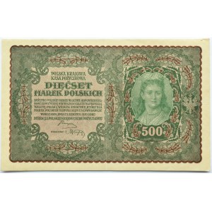 Poland, Second Republic, 500 marks 1919, 2nd series T, Warsaw