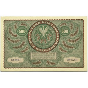 Poland, Second Republic, 500 marks 1919, 2nd series T, Warsaw