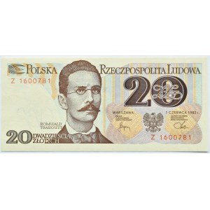 Polen, PRL, R. Traugutt, 20 Zloty 1982, Serie Z