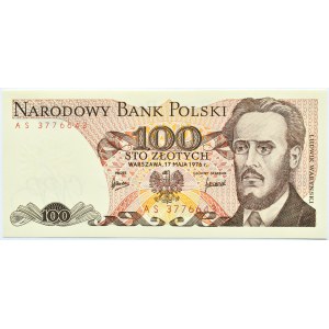 Polska, PRL, L. Waryński, 100 złotych 1976, Warszawa, seria AS, UNC