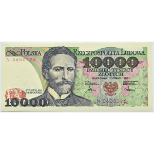 Polska, PRL, S. Wyspiański, 10000 złotych 1987, Warszawa, seria N, UNC