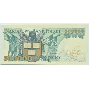 Polska, III RP, H. Sienkiewicz, 500000 złotych 1990, Warszawa, seria K, UNC