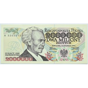 Poland, III RP, I. J. Paderewski, 2000000 zlotys 1993, Warsaw, series A, UNC