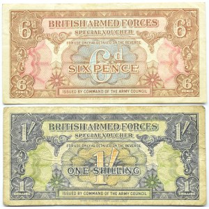 Wielka Brytania, British Armed Forces, lot dwóch banknotów