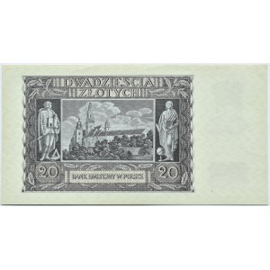 Polska, Generalna Gubernia, 20 złotych 1940, Kraków, seria K, UNC