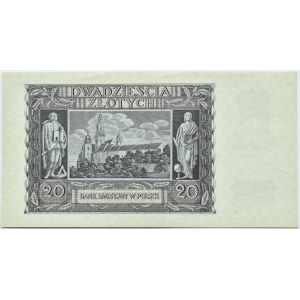 Polen, Allgemeine Regierung, 20 Zloty 1940, Krakau, Serie K, UNC