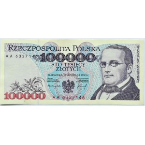 Polska, III RP, St. Moniuszko, 100000 złotych 1993, Warszawa, seria AA