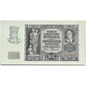 Polska, Generalna Gubernia, 20 złotych 1940, Kraków, seria H