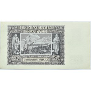 Polska, Generalna Gubernia, 20 złotych 1940, Kraków, seria H