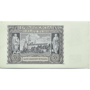 Poland, General Government, 20 zloty 1940, Cracow, H series