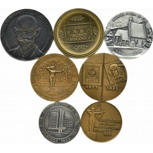 Polen, PRL, Flug von sieben Medaillen mit verschiedenen Durchmessern