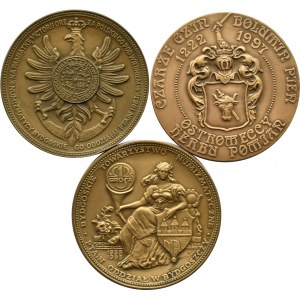 Poland, communist Poland, flight of three bronze royal medals, 70 mm