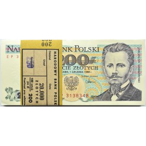 Polska, PRL, paczka bankowa 200 złotych 1988, Warszawa, seria EP