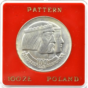 Polska, PRL, Mieszko i Dąbrówka - postacie, 100 złotych 1966, próba, UNC
