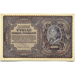 Polen, Zweite Republik Polen, 1000 Mark 1919, 1. Serie DC, Warschau, Typ 7, UNC