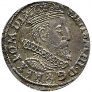 Sigismund III Vasa, trojak 1605 (inverted five), Cracow, very rare