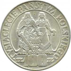 Polen, PRL, Mieszko und Dąbrówka, 100 Zloty 1966, Warschau, UNC