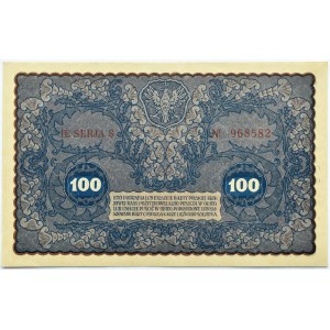 Polen, Zweite Republik, 100 Mark 1919, Warschau, IE Serie S, UNC