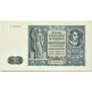 Poland, General Government, 50 zloty 1941, Cracow, Series D