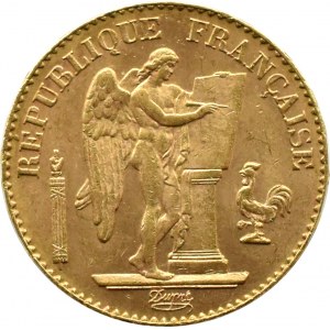 France, Republic, 20 francs 1897 A, Paris, Genius