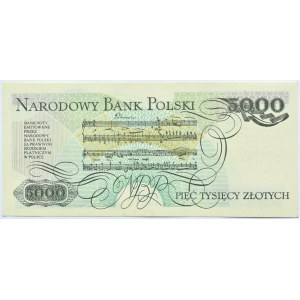 Polska, PRL, F. Chopin, 5000 złotych 1982, Warszawa, seria CK, UNC