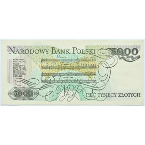 Polska, PRL, F. Chopin, 5000 złotych 1982, Warszawa, seria CB, UNC