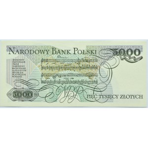 Polen, PRL, F. Chopin, 5000 Zloty 1988, Warschau, DU-Serie, UNC